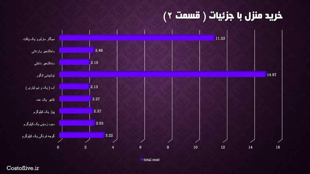 جزئیات مایحتاج منزل برای یک ماه زندگی در شهر تورنتو کانادا قسمت دوم