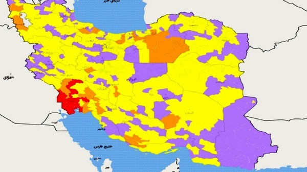 رنگ بندی جدید شهرها | کدام جاده ها برای عید بسته است